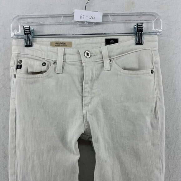 AG Adriano Goldschmied Jeans Women's 24 White Denim The Prima Midrise Cigarette - Picture 12 of 12
